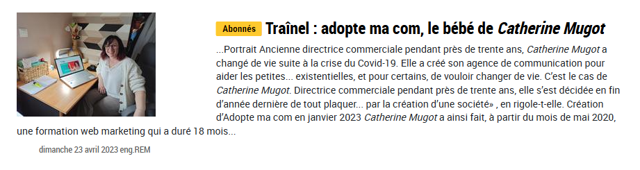 Article Est Eclair création Adopte ma Com