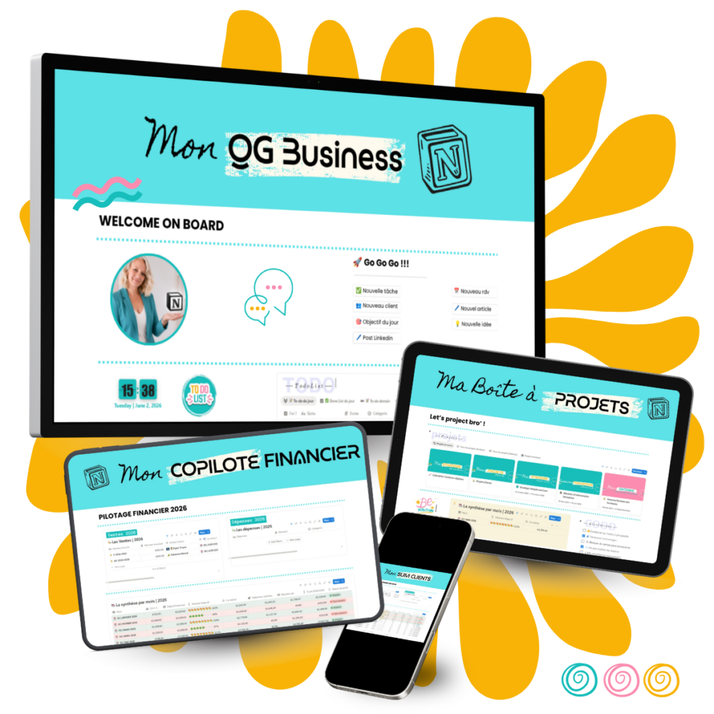 accompagnement Tableau de bord Notion sur mesure pour entrepreneurs & freelances